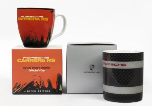 PORSCHE MUGS: Two Porsche Driver's Selection mugs. Limited Edition PORSCHE CARRERA RS mug, numbered 6833/8000