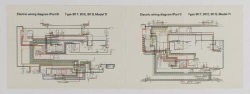 911: A Porsche factory two part Electrical wiring diagram for the Type 911 T, 911 E, 911 S, Model 71