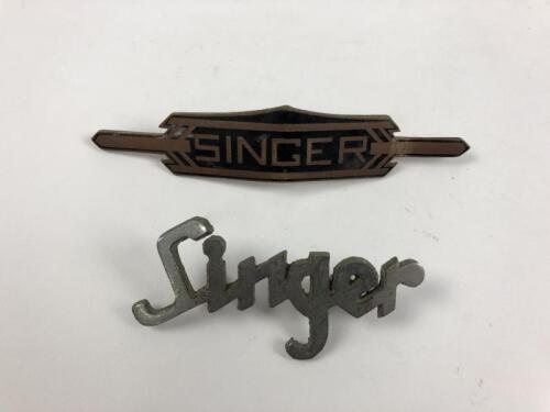 SINGER: Two Singer car badges