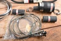 MG: A collection of MG T-Series service parts including spark plugs, belts, oil filter, rubber hoses, contact set, headlight rims, choke cables. Together with rocker cover - 2