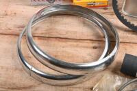 MG: A collection of MG T-Series service parts including spark plugs, belts, oil filter, rubber hoses, contact set, headlight rims, choke cables. Together with rocker cover - 4