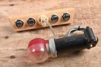 PANEL SWITCH: A new old stock British four switch panel with BARNACLE hazard warning light