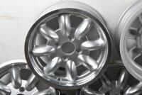 MINILITES: A set of five unused 15"x6 Minilites, with five Minilite branded centrecaps and set of threaded lugnuts. '5345' stamped into inside rear of each wheel. PCD 110mm (Updated Listing) - 3