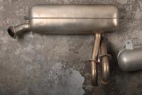 TESTAROSSA EXHAUST: An original Ferrari Testarossa exhaust muffler system with original chrome tailpipes - 2