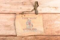 WATER BAG: A hessan water bag -'THE SUN WATER BAG' - made by SUN TENT LUEBBERT CO. SAN FRANCISCO, CAL. LOS ANGELES, CAL