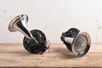 LUCAS: A pair of 1940s Lucas chrome twin tone car horns