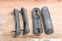 E -TYPE: A collection of Jaguar E-Type V12 new old stock items. Shift ID plate (2), brush for ID plate, two door recess panels, rubber bumper overriders, carburettor dampers, rear hinge escheons,'DEFROST' label bracket & others - 2