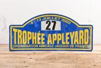 RALLY PLATE: A 2002 Trophee Appleyard (Ian Appleyard) rally participant plate. Entrant number '27'