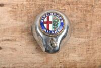 ALFA ROMEO: A Alfa Romeo Giulietta 750 & 101 Giulia&nbsp;rear trunk chrome locking fixture with badge