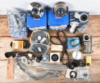 BMW: A box of BMW parts including two SKF hub units, belts, hoses, suspension parts, thermostat housing, bearing, pulleys and tools suited to&nbsp;E46 non M3 models.&nbsp;