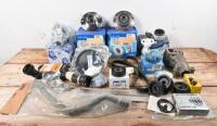 BMW: A box of BMW parts including two SKF hub units, belts, hoses, suspension parts, thermostat housing, bearing, pulleys and tools suited to&nbsp;E46 non M3 models.&nbsp; - 7