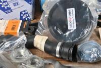 BMW: A box of BMW parts including two SKF hub units, belts, hoses, suspension parts, thermostat housing, bearing, pulleys and tools suited to&nbsp;E46 non M3 models.&nbsp; - 10