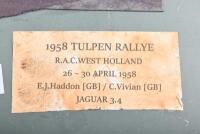 TULPEN RALLY: A 1958 RAC Tulpen car rally participant plate. Participant number '281' - 2