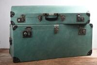 AUTO LUGGAGE: A circa 1950s/1960s two piece luggage set by 'AUTO-LUGGAGE'