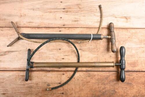 FOOT PUMPS: Two vintage foot pumps. PRIMA foot pump
