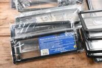 NUMBER PLATE FRAMES: One box of approximately mostly unused 20 number plate frame sets - 3