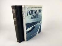 GRAND PRIX: Two volumes of 'Power and Glory, The history of Grand Prix Motor Cars' by William Court