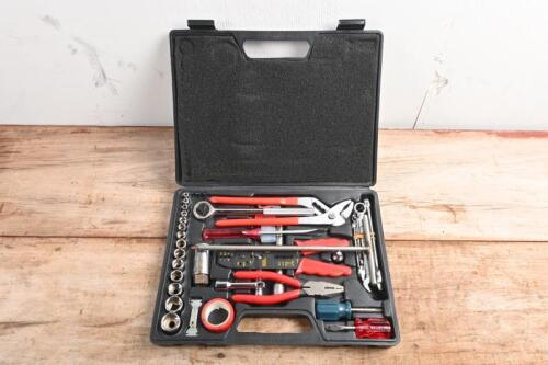 TOOL KIT: A tool kit consisting of socket set, pilers, spanners, small screwdrivers