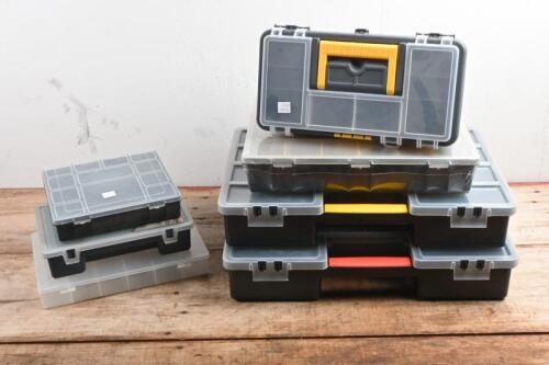 STORAGE UNITS: A collection of storage units with dividers. Various sizes