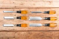 CHISELS/PLANE: A STANLEY 'BAILEY' plane & STANLEY chisels - 4
