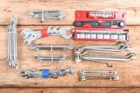 SOCKETS/SPANNERS: One socket set and a selection of 12 groups of open and ring spanners. Both Metric & Imperial