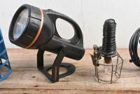 WORK LIGHTS: Four work lights. ARLEC HL18, blue Australian made Kambrook work light, DURACELL torch & trouble light - 2