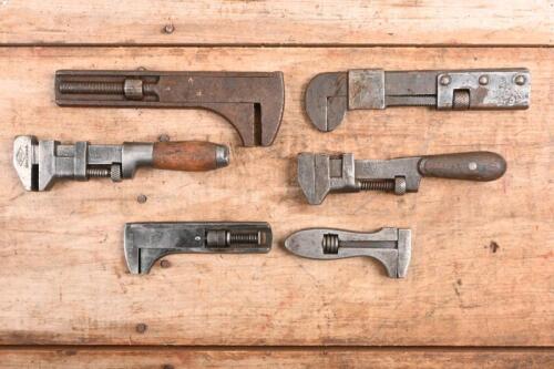 SPANNERS: A collection of 1920s/1930s adjustable spanners. 'KING DICK' & 'Whitman & Barnes' spanners