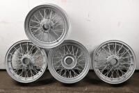 MG: Four MG TC 16" x 4" 48 spoke wheels