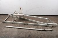RACING JACK: A white steel car racing jack