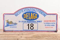 DELAGE: A RENCONTRE INTERNATIONALE PYRENEENE 'DELAGE', 21-22-23 Septembre 2007, number '18' plastic rally plate