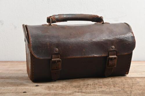 TOOL BAG: A veteran and vintage Pegasus solid brown leather tool bag
