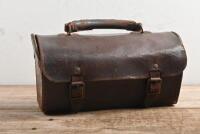 TOOL BAG: A veteran and vintage Pegasus solid brown leather tool bag