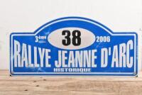 RALLY PLATE: A plastic 2006 'RALLYE JEANNE D'ARC, HISTORIQUE' rally plate