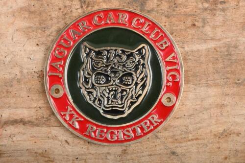 XK REGISTER: A new enameled Jaguar car club of Victoria 'XK' register badge