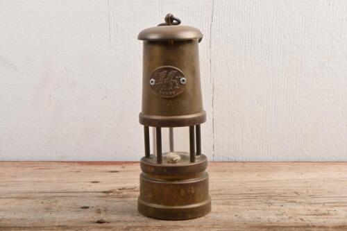 LANTERN: A rare brass Welsh CYMRU Reuge Miner's Lantern Music Box - "We'll Keep a Welcome"