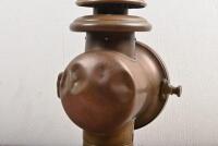 BRASS LAMP: A brass lamp with clear front lense. Stamped 'PAT.JUNE 8.'09' to side - 2