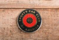 SCCA: A 'SPORTS CAR CLUB OF AMERICA' chromium nickel car badge