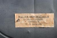 RALLY PLATE: A 18 - 24 January 1986 'RALLYE MONTE-CARLO - CONTROL' car aluminum rally plate - 2