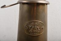 LANTERN: A brass Welsh CYMRU Miner's Lantern with handle - 2