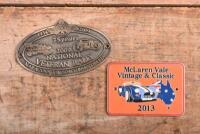 RALLY BADGES: Two South Australian rally badges. '2009 NATIONAL VETERAN RALLY - NARACOORTE, SOUTH AUSTRALIA 1934 - 2009' brass badge & 2013 'McLaren Vale Vintage & Classic' rally metal badge