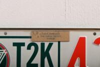 TARGA TASMANIA: Two Targa Tasmania competitor number plates including Targa Tasmania 2000 Targa trophy winner and 'T02' competitor plate - 3
