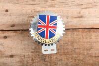 ENGLAND: A chrome 'ENGLAND' badge featuring the Union Jack