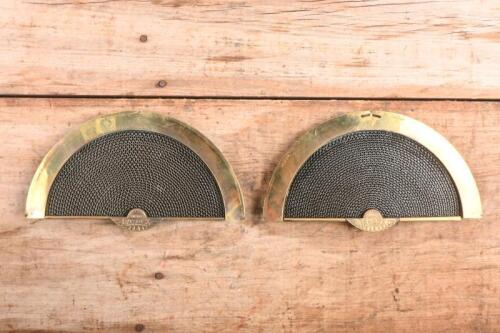 HEADLIGHT LAMP DIFFUSER: A rare pair of 1920s Raydex brass half head headlight diffusers