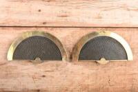 HEADLIGHT LAMP DIFFUSER: A rare pair of 1920s Raydex brass half head headlight diffusers