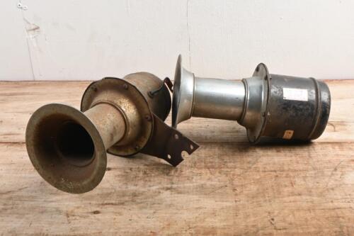 HORNS: Two vintage Hutchins AH-000- GAN 12 VOLT horns