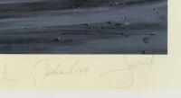 PORSCHE: A limited edition print (98/500) by Nicholas Watts titled "Porsche Domination - Le Mans 1982", signed by Vern Schuppan, Derek Bell, Hurley Haywood, Jacky Ickx, Jurgen Barth and Jochen Mass and artist - 5