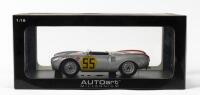550 SPYDER: A Autoart 1:18 scale 1954 Porsche 550 Spyder Panamericana, silver opening features racing number 55 with associated sponsorship decals with original display box