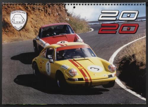 PORSCHE: A collection of Porsche related items including white folder housing Porsche related magazines, Australian 2020 Typ 901 Register calendar and two posters