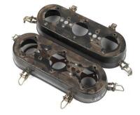 PORSCHE: a pair of air cleaner bases ('birdcages') for both carburettors and MFI 1966-1971 models