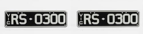 Victorian custom number plate 'RS 0300' sold with rights to display